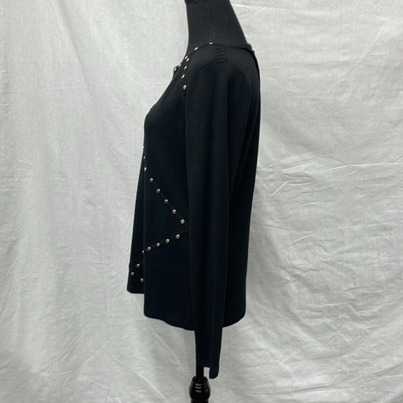 Karl Lagerfeld black tunic with gold metal embellishments, size M - Picture 2 of 6